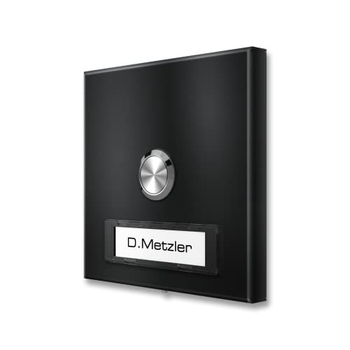 Metzler® Türklingel Aufputz mit LED-Beleuchtung und austauschbarem Namensschild RAL 9005 Tiefschwarz witterungsbeständig Edelstahl 100 x 100 mm IP67 Haustürklingel modern Design Metzler® Türklingel Aufputz mit LED-Beleuchtung und austauschbarem Namensschild RAL 9005 Tiefschwarz witterungsbeständig Edelstahl 100 x 100 mm IP67 Haustürklingel modern Design von Metzler
