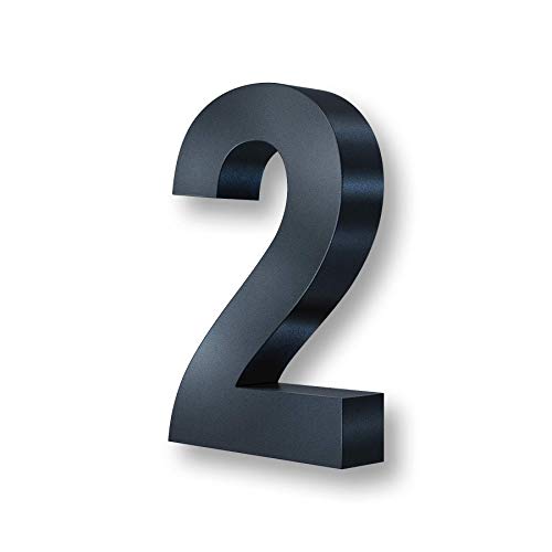 Metzler 3D Hausnummer in Anthrazit aus Stahl - Hausnummer mit Pulverbeschichtung in Feinstruktur 7016 Anthrazitgrau matt - Höhe 20cm / Tiefe 3,5 cm - inkl. Montagematerial - Ziffer 2 Metzler 3D Hausnummer in Anthrazit aus Stahl - Hausnummer mit Pulverbeschichtung in Feinstruktur 7016 Anthrazitgrau matt - Höhe 20cm / Tiefe 3,5 cm - inkl. Montagematerial - Ziffer 2 von Metzler