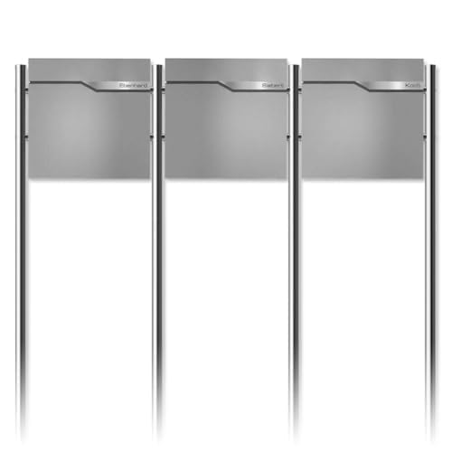 Metzler 3er Standbriefkasten in Graualuminium - Pulverbeschichtet & mit Zeitungsfach - Inkl. Edelstahl Standfuß & Namensschild - Personalisierbar - Standbriefkasten für 3 Perteien Freistehend Metzler 3er Standbriefkasten in Graualuminium - Pulverbeschichtet & mit Zeitungsfach - Inkl. Edelstahl Standfuß & Namensschild - Personalisierbar - Standbriefkasten für 3 Perteien Freistehend von Metzler