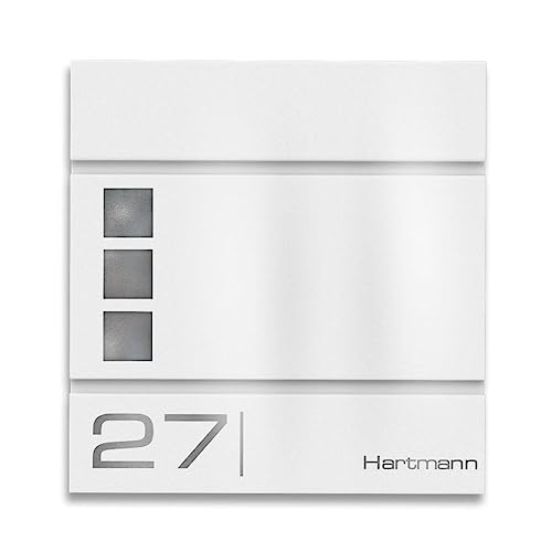 Metzler Briefkasten Weiß Cube - Name & Hausnummer als Lasergravur - in Verkehrsweiß RAL 9016 - Design Wandbriefkasten inkl. Zeitungsfach - Briefkasten mit Fenster - Größe: 37 x 37 x 10,5 cm von Metzler