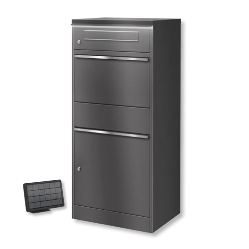 Metzler Briefkasten und Paketbox mit LED Beleuchtung rostfrei & massiv, paketbox draussen groß XXL, Standbriefkasten beleuchtet solar, Postkasten, Paketkasten in DB 703 Eisenglimmer, Bispo Metzler Briefkasten und Paketbox mit LED Beleuchtung rostfrei & massiv, paketbox draussen groß XXL, Standbriefkasten beleuchtet solar, Postkasten, Paketkasten in DB 703 Eisenglimmer, Bispo von Metzler