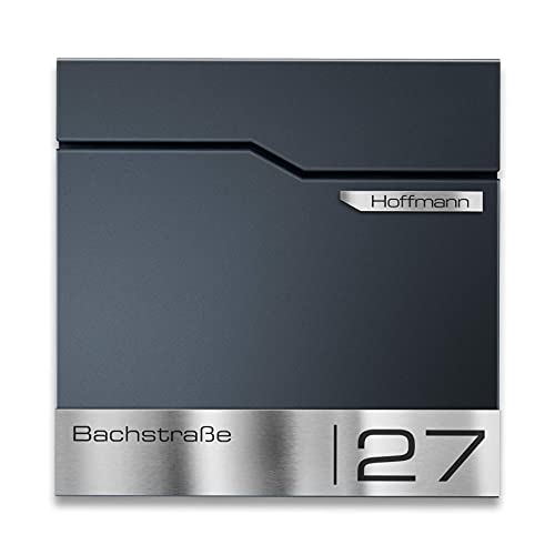 Metzler Design Briefkasten Thobe - inkl. V2A Edelstahl-Namensschild - Wandbriefkasten in Anthrazit RAL 7016 - Postkasten inkl. Zeitungsfach - Größe: 37 x 37 x 10,5 cm Metzler Design Briefkasten Thobe - inkl. V2A Edelstahl-Namensschild - Wandbriefkasten in Anthrazit RAL 7016 - Postkasten inkl. Zeitungsfach - Größe: 37 x 37 x 10,5 cm von Metzler