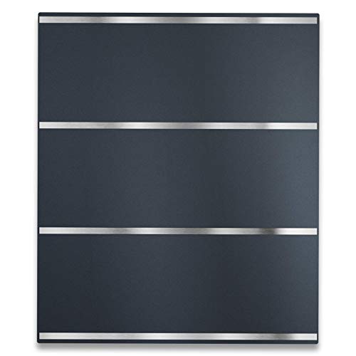 Metzler Design Briefkasten in Anthrazit RAL 7016 Folke - Rostfrei & Massiv - Modernes Design - Wandbriefkasten inkl. Zeitungsfach - Türanschlag wählbar - Größe: 35,5 x 43,5 x 10 cm von Metzler