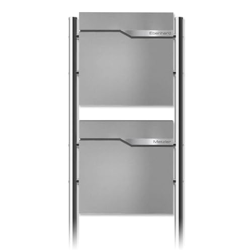 Metzler Doppel Standbriefkasten in Graualuminium, Pulverbeschichtet & mit Zeitungsfach - Inkl. Edelstahl Standfuß & Namensschild - Personalisierbar mit Gravur - Doppelstandbriefkasten Freistehend Metzler Doppel Standbriefkasten in Graualuminium, Pulverbeschichtet & mit Zeitungsfach - Inkl. Edelstahl Standfuß & Namensschild - Personalisierbar mit Gravur - Doppelstandbriefkasten Freistehend von Metzler