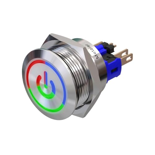 Metzler - Drucktaster 22mm - LED Symbol Power RGB - IP67 IK10 - Edelstahl - Flach - Lötkontakte Metzler - Drucktaster 22mm - LED Symbol Power RGB - IP67 IK10 - Edelstahl - Flach - Lötkontakte von Metzler