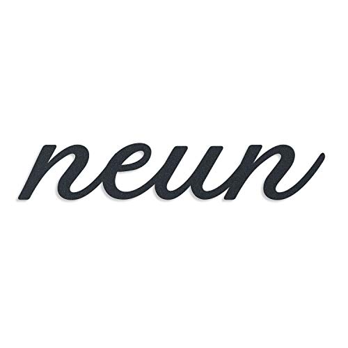 Metzler Edelstahl Hausnummer als Zahlwort - massiver Schriftzug - individuelles Design - rostfrei & robust (Neun, Anthrazit) von Metzler