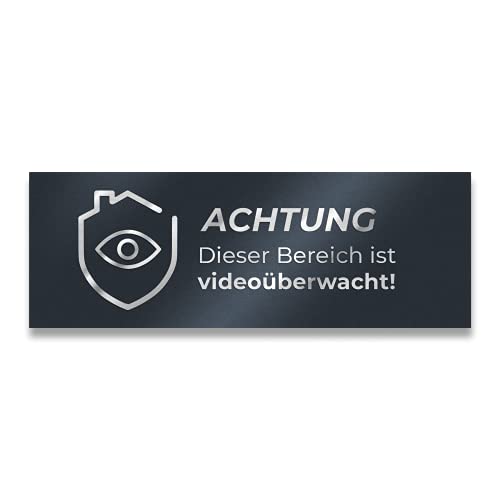 Metzler Edelstahl Hinweisschild in Anthrazit - Türschild "ACHTUNG Dieser Bereich ist videoüberwacht" - Pulverbeschichtet RAL7016 matt - Selbstklebend - Größe: 8,5 x 3 cm Metzler Edelstahl Hinweisschild in Anthrazit - Türschild "ACHTUNG Dieser Bereich ist videoüberwacht" - Pulverbeschichtet RAL7016 matt - Selbstklebend - Größe: 8,5 x 3 cm von Metzler