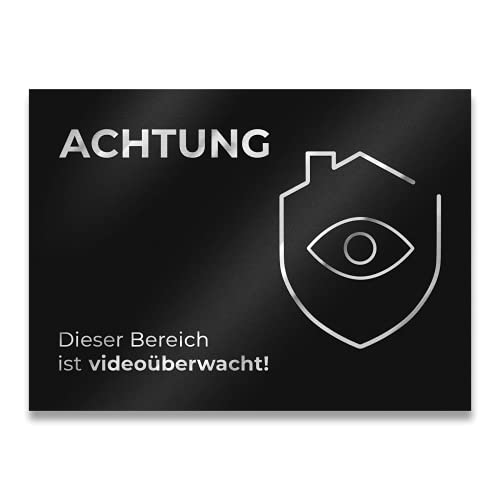 Metzler Edelstahl Hinweisschild in Schwarz - Türschild "ACHTUNG Dieser Bereich ist videoüberwacht" - Pulverbeschichtet RAL9005 matt - Selbstklebend - Größe: 11 x 8 cm Metzler Edelstahl Hinweisschild in Schwarz - Türschild "ACHTUNG Dieser Bereich ist videoüberwacht" - Pulverbeschichtet RAL9005 matt - Selbstklebend - Größe: 11 x 8 cm von Metzler