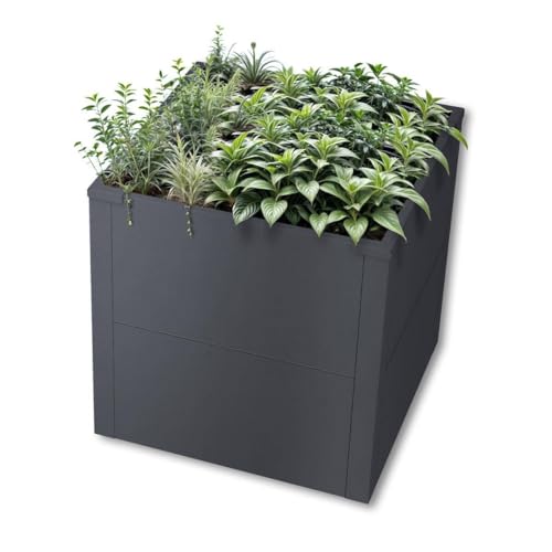 Metzler Hochbeet für den Garten oder Balkon – Stahl in Eisenglimmer | Witterungsbeständiges Metall-Gartenbeet, Pflanzenbeet, Blumenhochbeet | 50 x 50 x 50 cm von Metzler