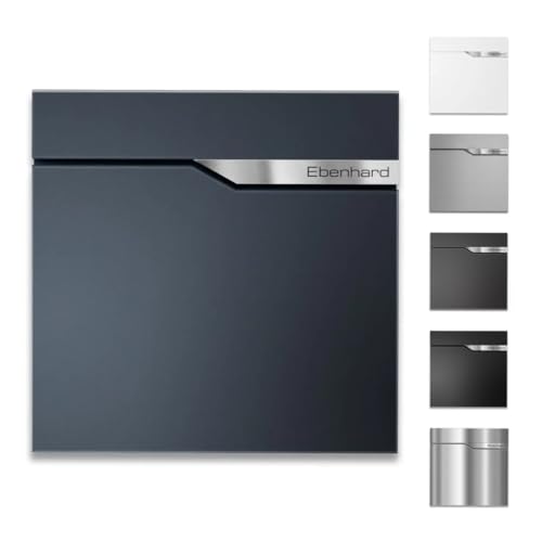 Metzler Briefkasten mit Zeitungsfach und personalisierbarem Edelstahlnamensschild RAL7016 Anthrazit wetterfest rostfrei Wandmontage 37×37×10,5 cm modernes Design Zwei Schlüssel langlebig von Metzler