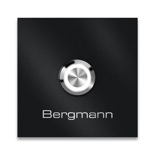 Metzler Türklingel Bergmann in Schwarz - Haustürklingel Pulverbeschichtet in in RAL9005 Feinstruktur - Made in Germany - Klingel Haustür aus Edelstahl V2A - LED Drucktaster wählbar - Größe: 10 x 10 cm Metzler Türklingel Bergmann in Schwarz - Haustürklingel Pulverbeschichtet in in RAL9005 Feinstruktur - Made in Germany - Klingel Haustür aus Edelstahl V2A - LED Drucktaster wählbar - Größe: 10 x 10 cm von Metzler
