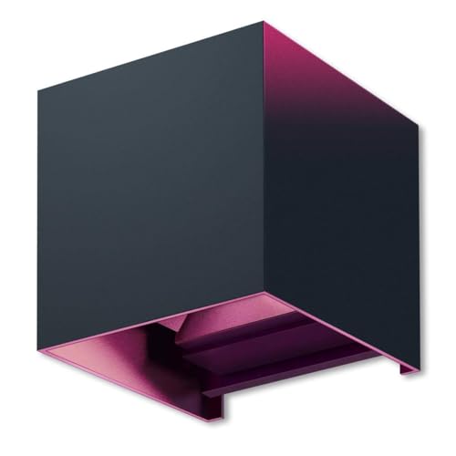 Metzler Smart Wandleuchte LED RGB+Warmweiß Lampe in Anthrazit RAL 7016 - Up and Down Cube Leuchte Aussen/Innen dimmbar - Aussenleuchte Steuerbar per App mit über 100 Farboptionen - 10 x 10 x 10 cm Metzler Smart Wandleuchte LED RGB+Warmweiß Lampe in Anthrazit RAL 7016 - Up and Down Cube Leuchte Aussen/Innen dimmbar - Aussenleuchte Steuerbar per App mit über 100 Farboptionen - 10 x 10 x 10 cm von Metzler