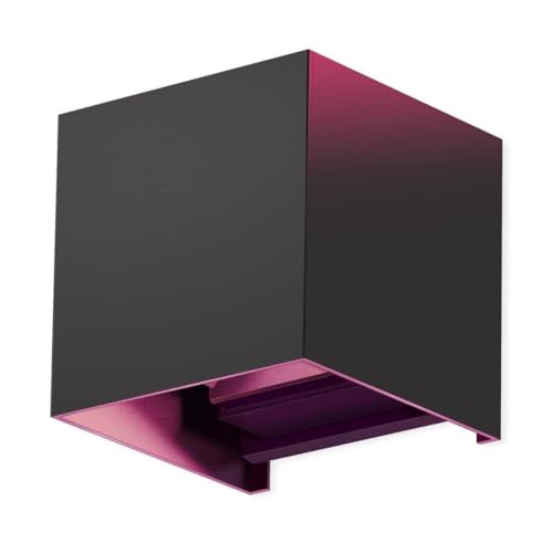 Metzler Smart Wandleuchte LED RGB+Warmweiß Lampe in Eisenglimmer DB 703 - Up and Down Cube Leuchte Aussen/Innen dimmbar - Aussenleuchte Steuerbar per App mit über 100 Farboptionen - 10 x 10 x 10 cm von Metzler