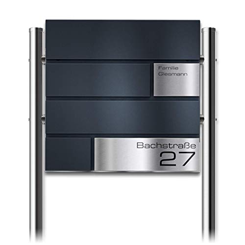 Metzler Standbriefkasten Modell G in Anthrazit mit Edelstahl-Namensschild & Ständer - Pulverbeschichtung RAL 7016 Feinstruktur Matt - Gravur - Größe 37 x 37 x 10,5 cm - Höhe 120 cm Metzler Standbriefkasten Modell G in Anthrazit mit Edelstahl-Namensschild & Ständer - Pulverbeschichtung RAL 7016 Feinstruktur Matt - Gravur - Größe 37 x 37 x 10,5 cm - Höhe 120 cm von Metzler