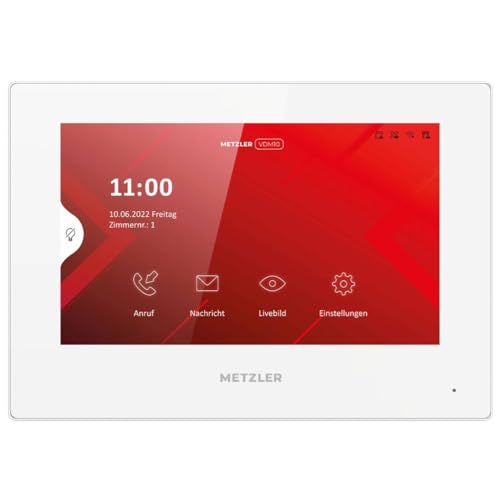 Metzler VDM10 2.0 Innenstation Home, 7 Zoll Touchscreen, LAN + PoE, Weiß | 200 mm × 140 mm × 25.1 mm. von Metzler