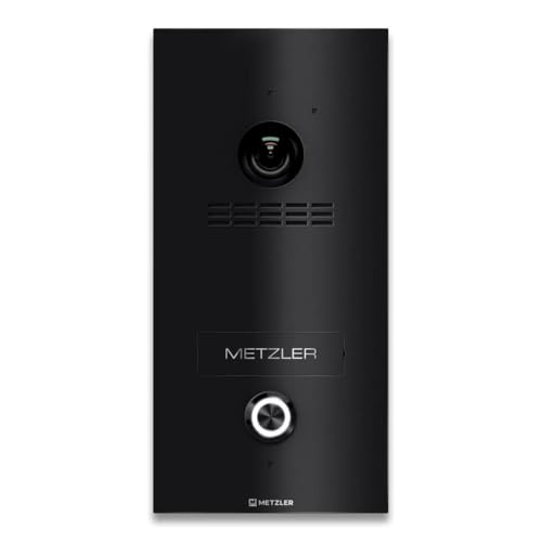 Metzler VDM10 2.0 Video Sprechanlage mit Türöffner (Stromversorgung) - Anschluss LAN POE - Türsprechanlage mit HD-Kamera - 1 Familienhaus Sprechanlage - Smartphone App - in RAL 9005 Tiefschwarz | Kian von Metzler