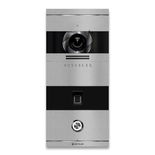 Metzler VDM10 2.0 Video Sprechanlage mit Türöffner (Stromversorgung) & Fingerprint - Anschluss LAN POE - Türsprechanlage mit HD-Kamera - 1 Familienhaus Sprechanlage - in RAL9007 Graualuminium | Niko von Metzler