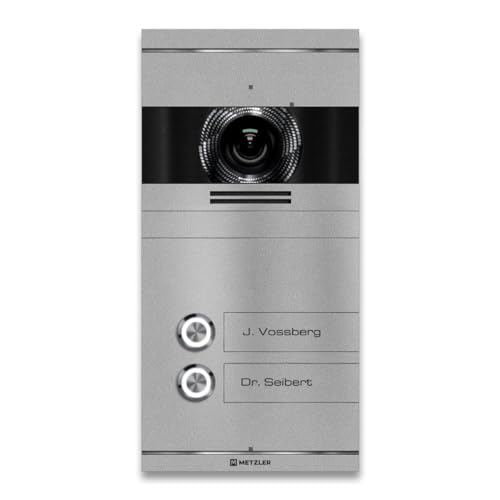 Metzler VDM10 2.0 Video Türsprechanlage 2-Draht IP - 2 familienhaus Türklingel in RAL9007 Graualuminium mit Türöffner, HD-Kamera, Smartphone App von Metzler