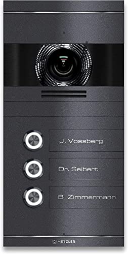 Metzler VDM10 2.0 Video -Türsprechanlage - 2-Draht IP - 3 familienhaus Türklingel in DB703 Eisenglimmer mit Türöffner, HD-Kamera, Smartphone App von Metzler