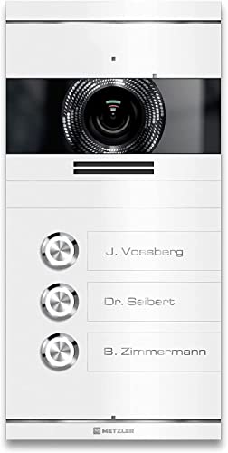 Metzler VDM10 2.0 Video -Türsprechanlage - 2-Draht IP - 3 familienhaus Türklingel in RAL9016 Verkehrsweiß mit Türöffner, HD-Kamera, Smartphone App von Metzler