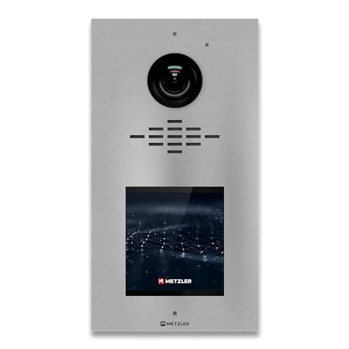 Metzler VDM10 2.0 modulare Video Türsprechanlage in Graualuminium - 2-Draht - Türklingel mit HD-Kamera, 1-500 Parteien Sprechanlage - EIN- und Mehrfamilienhaus, Smartphone App | Horizon von Metzler