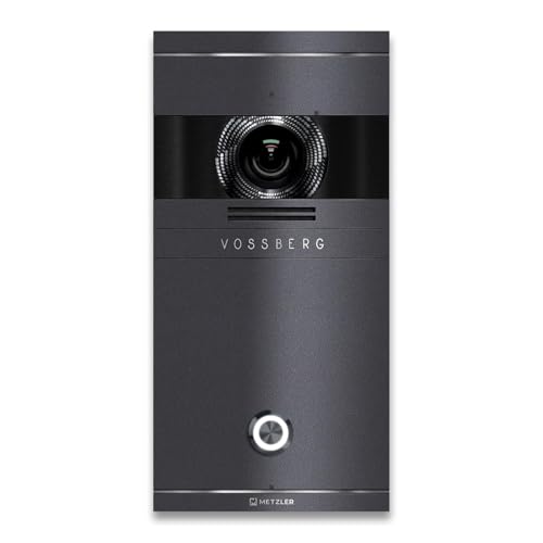 Metzler Video Türsprechanlage 1 Familienhaus | Türklingel mit Kamera FullHD | Opt. 7" Monitor | Smartphone App | Mit Anschluss für Türöffner | Anschluss: LAN POE | Eisenglimmer | VDM10 2.0 Colson von Metzler