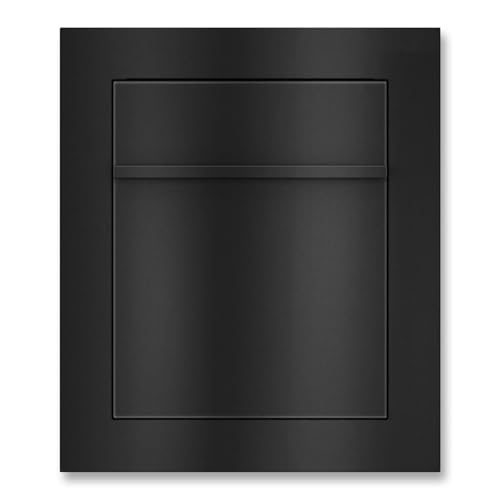 Metzler Unterputz Briefkasten Tiefschwarz RAL 9005 – Edelstahl Einbaubriefkasten flächenbündig mit Namensschild und Schloss, wetterfest, pulverbeschichtet, DIN A4, Wandmontage, modernes Design von Metzler