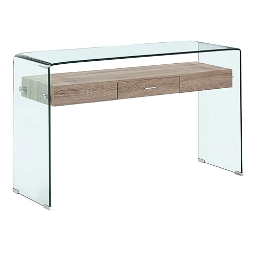 Konsole aus Hartglas und Korpus mit Schublade aus MDF-Holz – Modernes Design – Ice von Meubletmoi