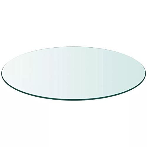 Meubletmoi Runde Platte Durchmesser 75 cm aus gehärtetem Glas, transparent, robuste Tischplatte – für Tisch & Couchtisch von Meubletmoi