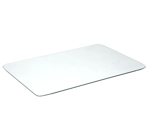 Rechteckige Tischplatte 120 x 60 cm aus transparentem Hartglas mit abgerundeten Ecken, Dicke 1 cm – strapazierfähige Tischplatte für Konsolen Büros und Möbel von Meubletmoi