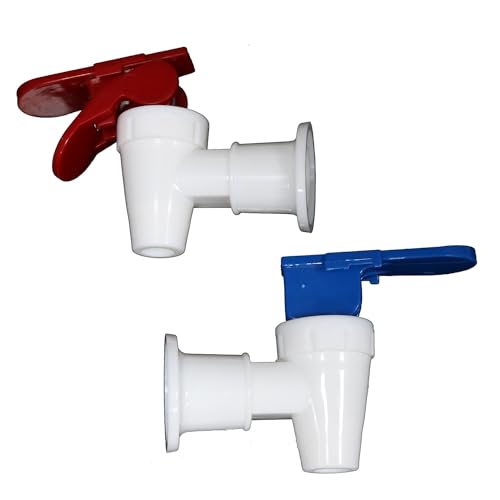 Blauer und roter Kunststoff-Kühlerhahn, 2 wiederverwendbare Wasserspender-Ersatzteile, rotes Wasserhahnschloss von Meuey Lyot