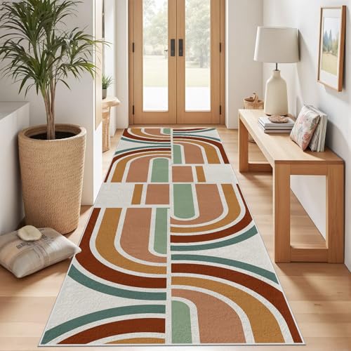 Meugesoi Abstrakt Regenbogen Teppich Läufer rutschfest Waschbar 80x300 cm, BöHmisch Mid Century Flurteppich Küchenteppich Teppichläufer für Bettvorleger Wohnraum Flur Waschküche Meugesoi Abstrakt Regenbogen Teppich Läufer rutschfest Waschbar 80x300 cm, BöHmisch Mid Century Flurteppich Küchenteppich Teppichläufer für Bettvorleger Wohnraum Flur Waschküche von Meugesoi