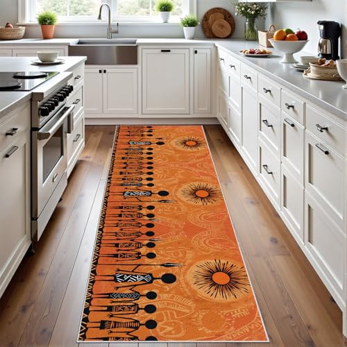 Meugesoi African Tribe Exotic Teppich Läufer rutschfest Waschbar 80x300 cm, Afrika Ethnischer Flurteppich Küchenteppich Teppichläufer für Bettvorleger Wohnraum Flur Waschküche Meugesoi African Tribe Exotic Teppich Läufer rutschfest Waschbar 80x300 cm, Afrika Ethnischer Flurteppich Küchenteppich Teppichläufer für Bettvorleger Wohnraum Flur Waschküche von Meugesoi
