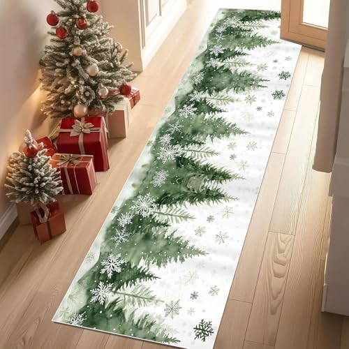 Meugesoi Aquarell Kiefer Wald Teppich Flur Läufer 60 X 240 cm Winterwald-Schneeszene Teppichläufer Küchenläufer Teppiche rutschfest Waschbar für Bettvorleger Flur Küche Waschküche Meugesoi Aquarell Kiefer Wald Teppich Flur Läufer 60 X 240 cm Winterwald-Schneeszene Teppichläufer Küchenläufer Teppiche rutschfest Waschbar für Bettvorleger Flur Küche Waschküche von Meugesoi