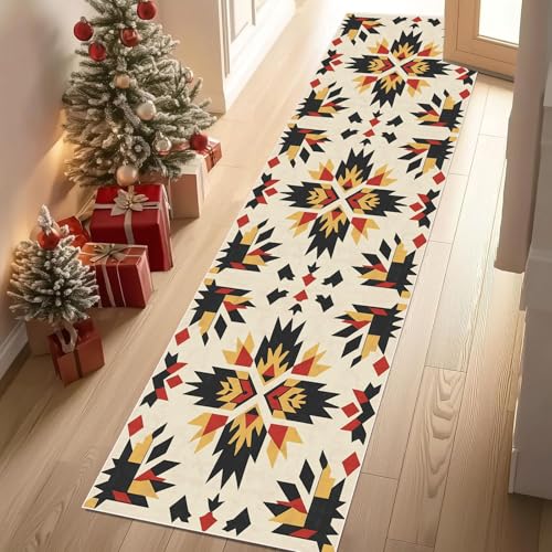 Meugesoi Azteken Geometrisch Teppich Läufer 60x150 cm Vintage Navajo Tribal Teppiche rutschfest Waschbar Bettumrandung Schlafzimmer, Teppichläufer für Küche, Flur, Eingangsbereich Meugesoi Azteken Geometrisch Teppich Läufer 60x150 cm Vintage Navajo Tribal Teppiche rutschfest Waschbar Bettumrandung Schlafzimmer, Teppichläufer für Küche, Flur, Eingangsbereich von Meugesoi