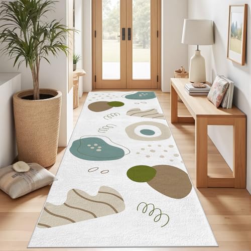 Meugesoi Boho Abstrakt Teppich Läufer rutschfest Waschbar 80x200 cm, Moderne Beige Flurteppich Küchenteppich Teppichläufer für Bettvorleger Wohnraum Flur Waschküche Meugesoi Boho Abstrakt Teppich Läufer rutschfest Waschbar 80x200 cm, Moderne Beige Flurteppich Küchenteppich Teppichläufer für Bettvorleger Wohnraum Flur Waschküche von Meugesoi