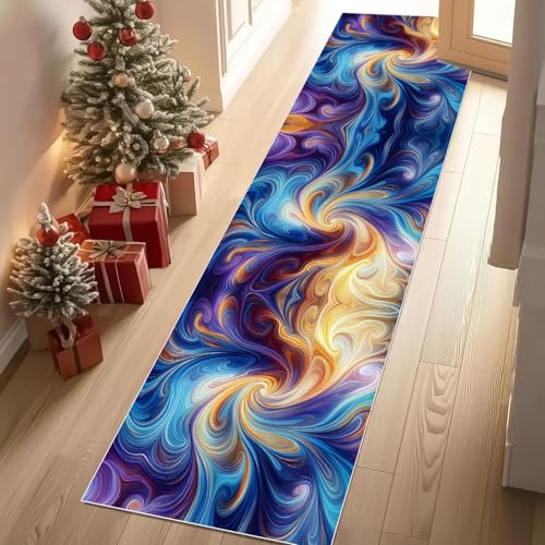 Meugesoi Bunt Wirbel Teppich Läufer 60x120 cm Modern Abstrakt Carpet rutschfest Waschbar Bettumrandung Schlafzimmer, Teppichläufer für Küche, Flur, Eingangsbereich Meugesoi Bunt Wirbel Teppich Läufer 60x120 cm Modern Abstrakt Carpet rutschfest Waschbar Bettumrandung Schlafzimmer, Teppichläufer für Küche, Flur, Eingangsbereich von Meugesoi