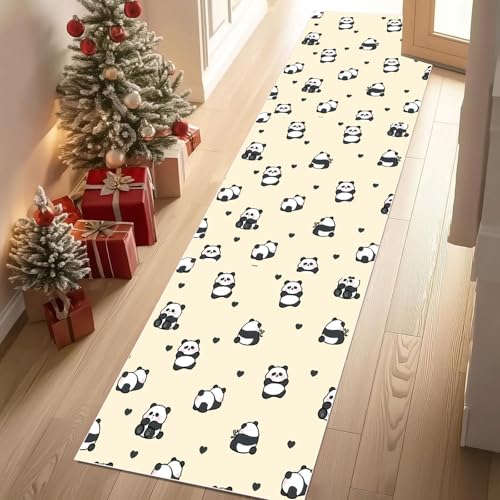 Meugesoi Cartoon Panda Teppich Läufer rutschfest Waschbar 80x300 cm, Kawaii Tier Flurteppich Küchenteppich Teppichläufer für Bettvorleger Wohnraum Flur Waschküche Meugesoi Cartoon Panda Teppich Läufer rutschfest Waschbar 80x300 cm, Kawaii Tier Flurteppich Küchenteppich Teppichläufer für Bettvorleger Wohnraum Flur Waschküche von Meugesoi