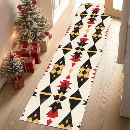 Meugesoi Ethnischer Tribal Teppich Läufer rutschfest Waschbar 80x300 cm, Retro Geometrie Flurteppich Küchenteppich Teppichläufer für Bettvorleger Wohnraum Flur Waschküche Meugesoi Ethnischer Tribal Teppich Läufer rutschfest Waschbar 80x300 cm, Retro Geometrie Flurteppich Küchenteppich Teppichläufer für Bettvorleger Wohnraum Flur Waschküche von Meugesoi