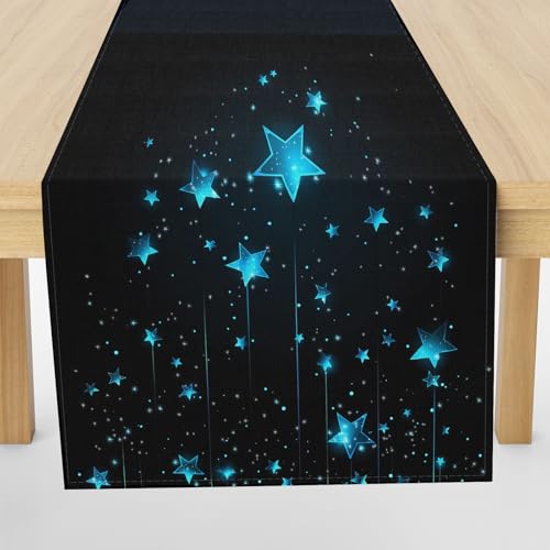 Meugesoi Fantasy Sternenhimmel Tischläufer 30x140 cm Blau Stern Tischdecke Abwaschbar Küche Esstisch Tisch Runner, Tischläufer für Esszimmer Party Urlaub Dekoration Meugesoi Fantasy Sternenhimmel Tischläufer 30x140 cm Blau Stern Tischdecke Abwaschbar Küche Esstisch Tisch Runner, Tischläufer für Esszimmer Party Urlaub Dekoration von Meugesoi