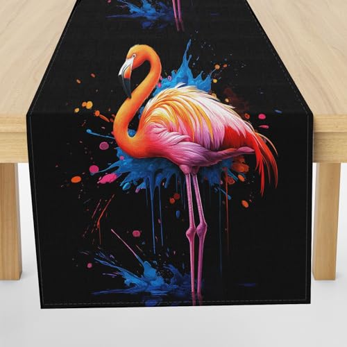 Meugesoi Flamingo Tischläufer Leinen Graffit Tropische Tier Läufer Tisch Abwaschbar WaschbareRunner 30x180 cm für Küche Table Esstisch Couchtisch Party Tischdecke Dekoration Meugesoi Flamingo Tischläufer Leinen Graffit Tropische Tier Läufer Tisch Abwaschbar WaschbareRunner 30x180 cm für Küche Table Esstisch Couchtisch Party Tischdecke Dekoration von Meugesoi
