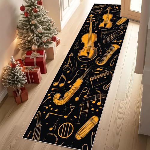 Meugesoi Geige Violine Teppich Läufer rutschfest Waschbar 80x300 cm, Musik Musikinstrumente Flurteppich Küchenteppich Teppichläufer für Bettvorleger Wohnraum Flur Waschküche Meugesoi Geige Violine Teppich Läufer rutschfest Waschbar 80x300 cm, Musik Musikinstrumente Flurteppich Küchenteppich Teppichläufer für Bettvorleger Wohnraum Flur Waschküche von Meugesoi