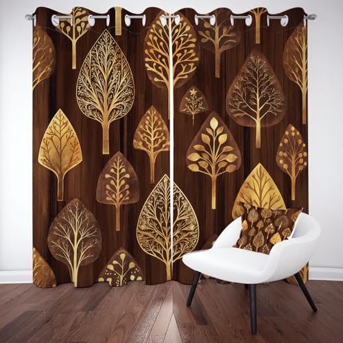Meugesoi Gold Baummuster Vorhänge Blickdicht Herbstwald Vorhang Verdunklungsvorhänge mit Ösen 2er Set H 213 x B 132 cm, Schlafzimmer Sonnenschutz Schallschutz Thermogardine Meugesoi Gold Baummuster Vorhänge Blickdicht Herbstwald Vorhang Verdunklungsvorhänge mit Ösen 2er Set H 213 x B 132 cm, Schlafzimmer Sonnenschutz Schallschutz Thermogardine von Meugesoi