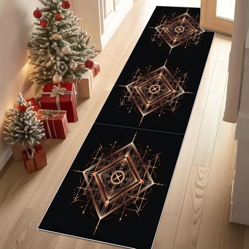 Meugesoi Gold Geometrie Teppich Läufer rutschfest Waschbar 80x300 cm, Sinn Für Technik Flurteppich Küchenteppich Teppichläufer für Bettvorleger Wohnraum Flur Waschküche Meugesoi Gold Geometrie Teppich Läufer rutschfest Waschbar 80x300 cm, Sinn Für Technik Flurteppich Küchenteppich Teppichläufer für Bettvorleger Wohnraum Flur Waschküche von Meugesoi