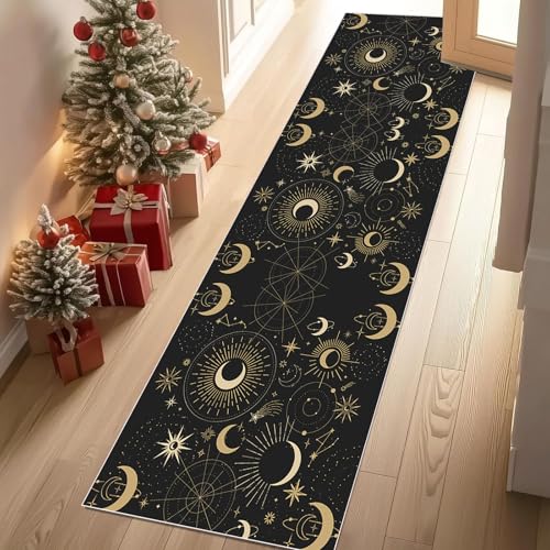 Meugesoi Mystery Abstract Celestial Teppich Läufer 60x150 cm Sonne Mond Stern Teppiche rutschfest Waschbar Bettumrandung Schlafzimmer, Teppichläufer für Küche, Flur, Eingangsbereich Meugesoi Mystery Abstract Celestial Teppich Läufer 60x150 cm Sonne Mond Stern Teppiche rutschfest Waschbar Bettumrandung Schlafzimmer, Teppichläufer für Küche, Flur, Eingangsbereich von Meugesoi