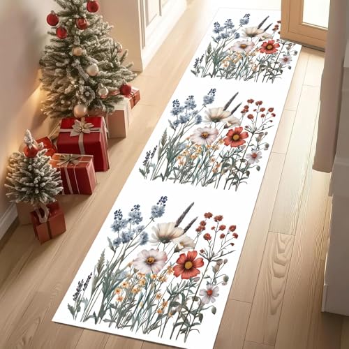 Meugesoi Natur Pflanzen Blumen Teppichläufer rutschfest Waschbar 60x180 cm, Wildblumen Küchenteppich Flurteppich Teppich Läufer für Flur, Eingangsbereich, Küche, Wohnzimmer Meugesoi Natur Pflanzen Blumen Teppichläufer rutschfest Waschbar 60x180 cm, Wildblumen Küchenteppich Flurteppich Teppich Läufer für Flur, Eingangsbereich, Küche, Wohnzimmer von Meugesoi