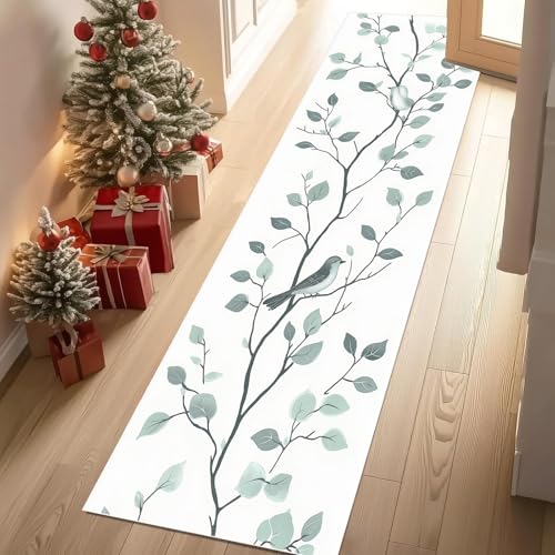 Meugesoi Natur Zweige Blätter Teppich Läufer 60x150 cm Vögelchen Botanisch Teppiche rutschfest Waschbar Bettumrandung Schlafzimmer, Teppichläufer für Küche, Flur, Eingangsbereich Meugesoi Natur Zweige Blätter Teppich Läufer 60x150 cm Vögelchen Botanisch Teppiche rutschfest Waschbar Bettumrandung Schlafzimmer, Teppichläufer für Küche, Flur, Eingangsbereich von Meugesoi