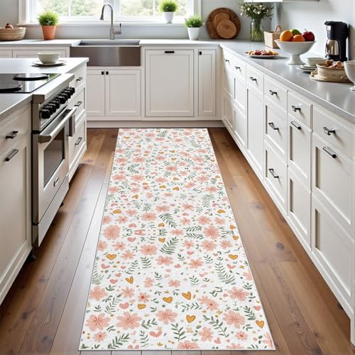Meugesoi Pastoral Blumenmuster Teppich Flur Läufer 60 X 240 cm Natur Süße Blumen Teppichläufer Küchenläufer Teppiche rutschfest Waschbar für Bettvorleger Flur Küche Waschküche Meugesoi Pastoral Blumenmuster Teppich Flur Läufer 60 X 240 cm Natur Süße Blumen Teppichläufer Küchenläufer Teppiche rutschfest Waschbar für Bettvorleger Flur Küche Waschküche von Meugesoi