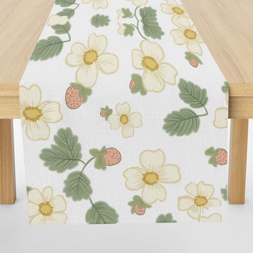 Meugesoi Pastoral Blumenmuster Tischläufer 30x120 cm Erdbeere Blumen Pflanzen Tischdecke Abwaschbar Küche Esstisch Tisch Runner, Tischläufer für Esszimmer Party Urlaub Dekoration Meugesoi Pastoral Blumenmuster Tischläufer 30x120 cm Erdbeere Blumen Pflanzen Tischdecke Abwaschbar Küche Esstisch Tisch Runner, Tischläufer für Esszimmer Party Urlaub Dekoration von Meugesoi
