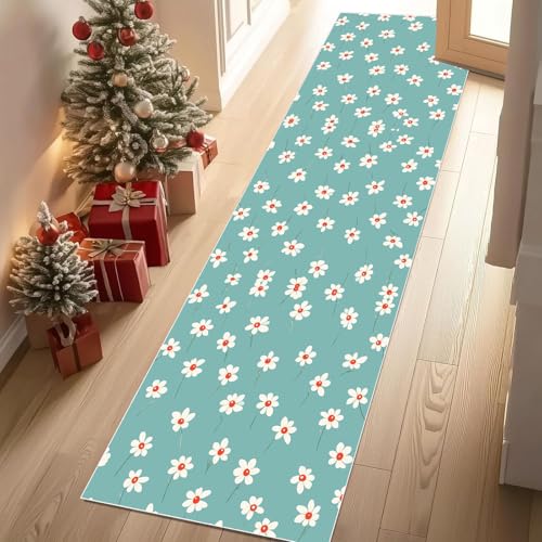 Meugesoi Pflanzen Blumenmuster Teppich Läufer rutschfest Waschbar 80x300 cm, Süße Minimalistisch Flurteppich Küchenteppich Teppichläufer für Bettvorleger Wohnraum Flur Waschküche Meugesoi Pflanzen Blumenmuster Teppich Läufer rutschfest Waschbar 80x300 cm, Süße Minimalistisch Flurteppich Küchenteppich Teppichläufer für Bettvorleger Wohnraum Flur Waschküche von Meugesoi
